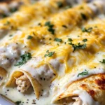 High Protein Chicken Enchiladas With White Sauce