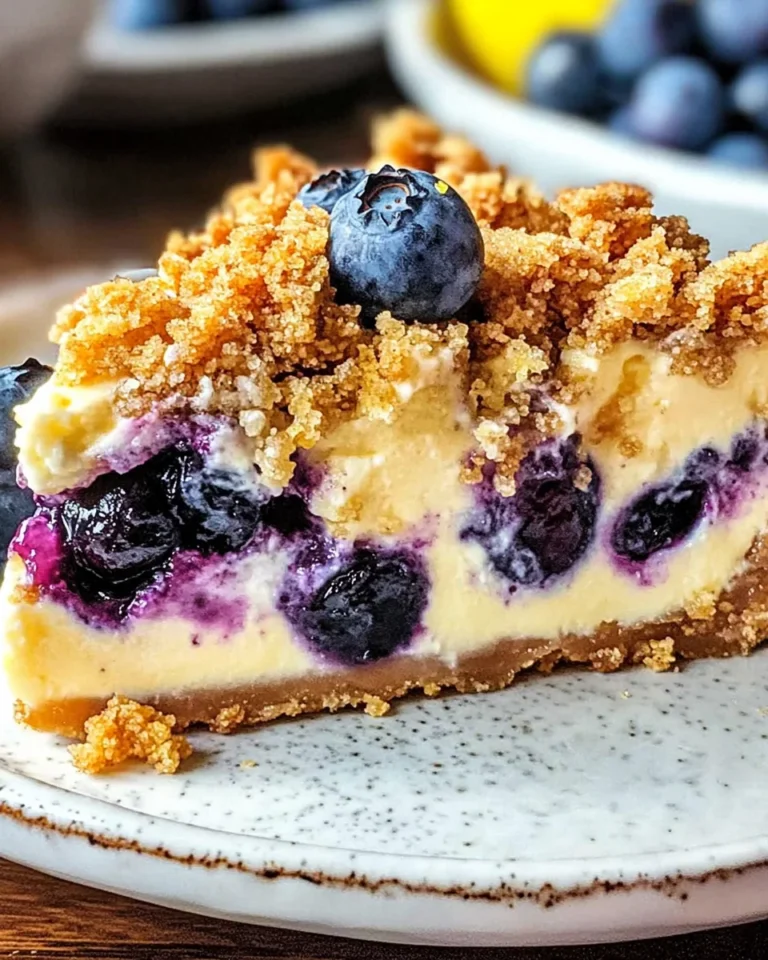 Lemon Blueberry Crumble Cheesecake