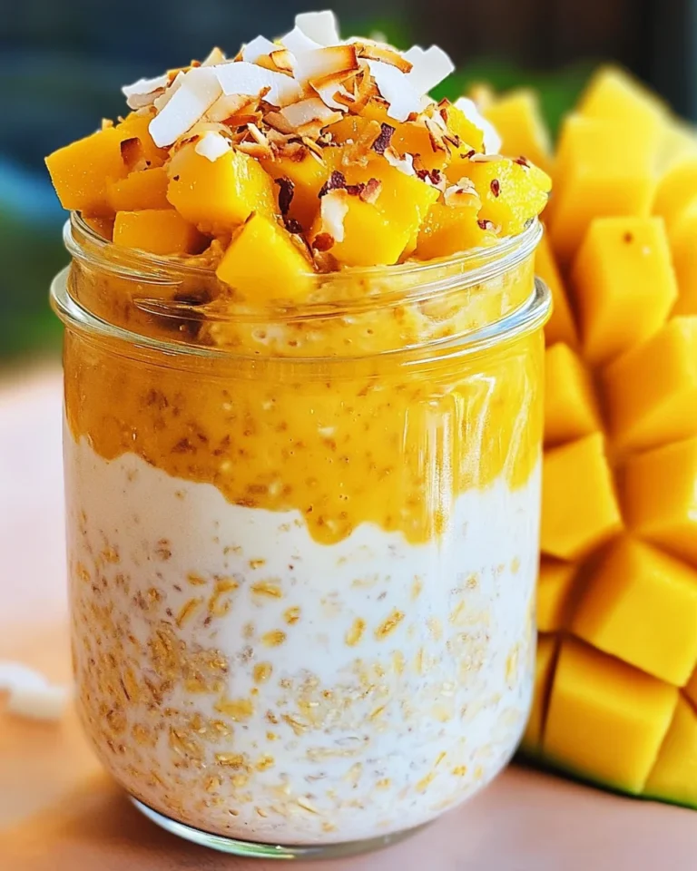 Mango Coconut Overnight Oats - Tropical Overnight Oats