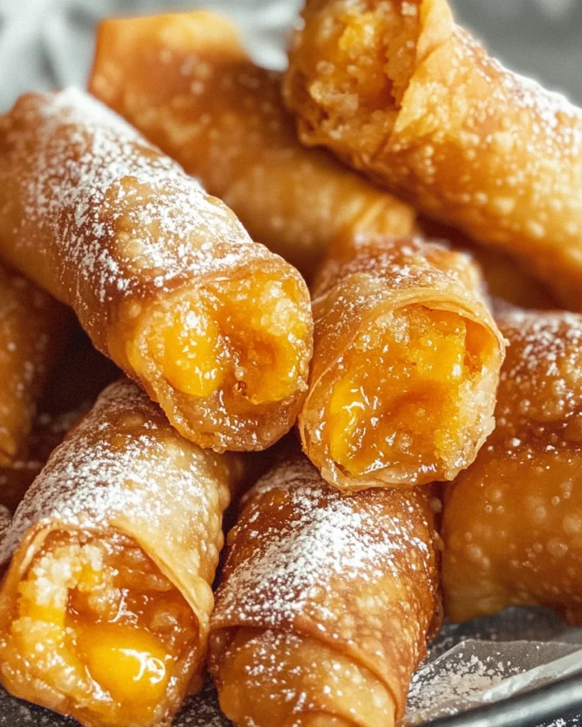 Peach Cobbler Egg Rolls