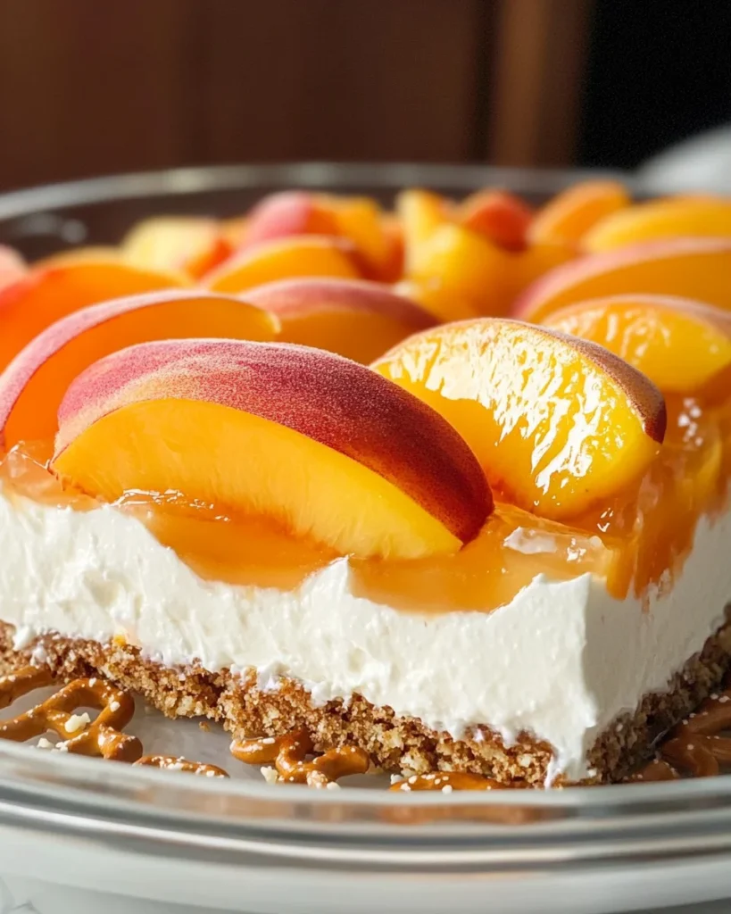 Peach Pretzel Salad Dessert