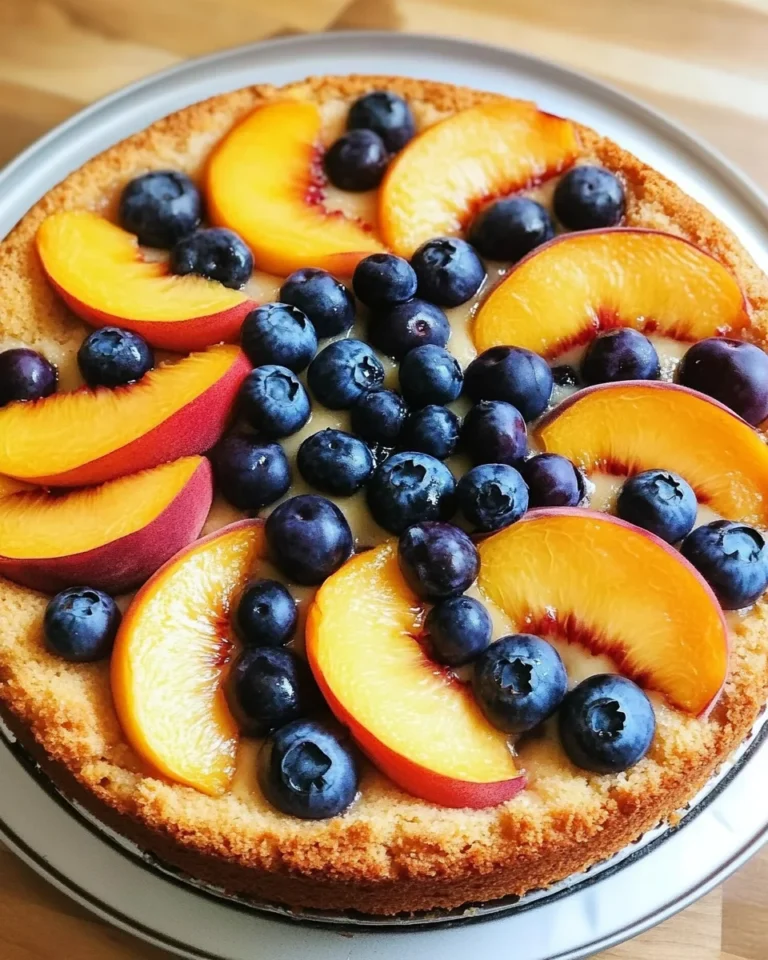 Peach and Blueberry Greek Yogurt Cake