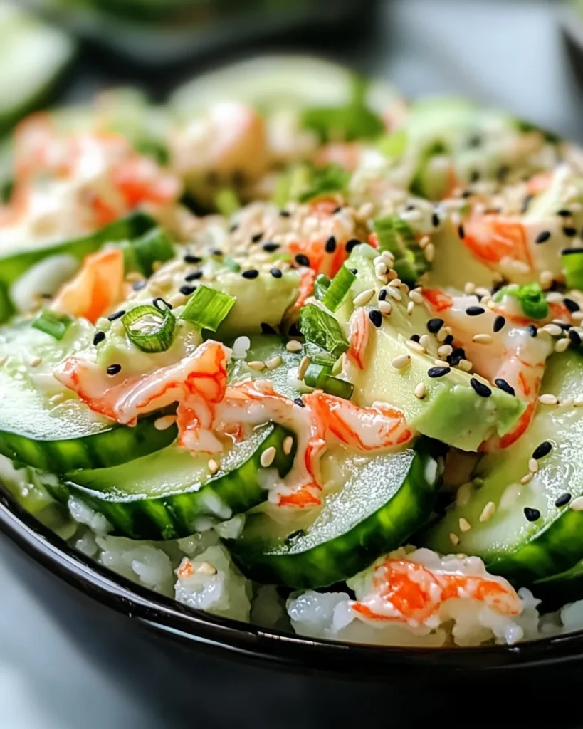 Refreshing California Roll Cucumber Salad in Just 10 Minutes