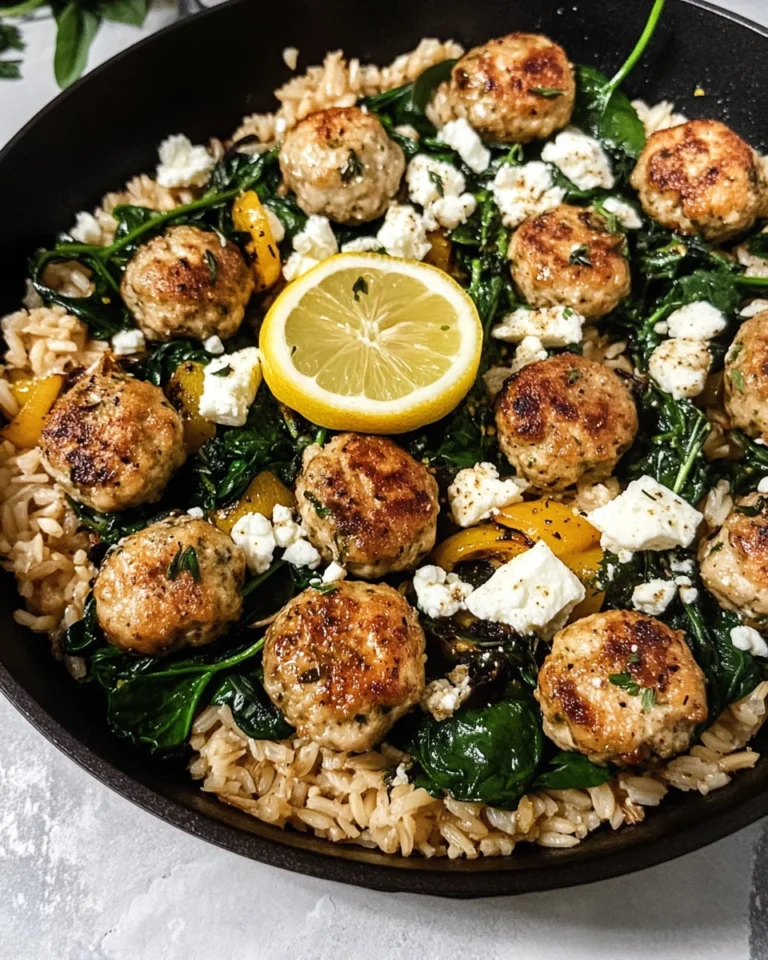 Rosemary & Lemon Chicken Meatball Skillet