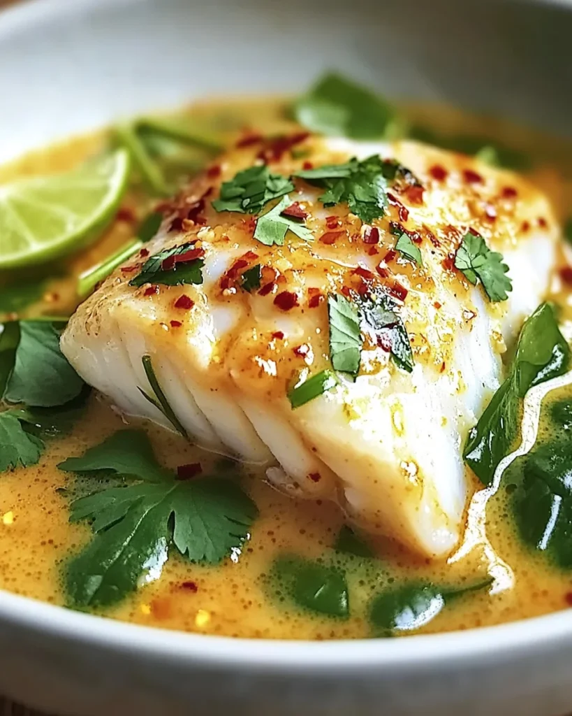 Savory Thai Coconut Lime Poached Cod in Just 25 Minutes