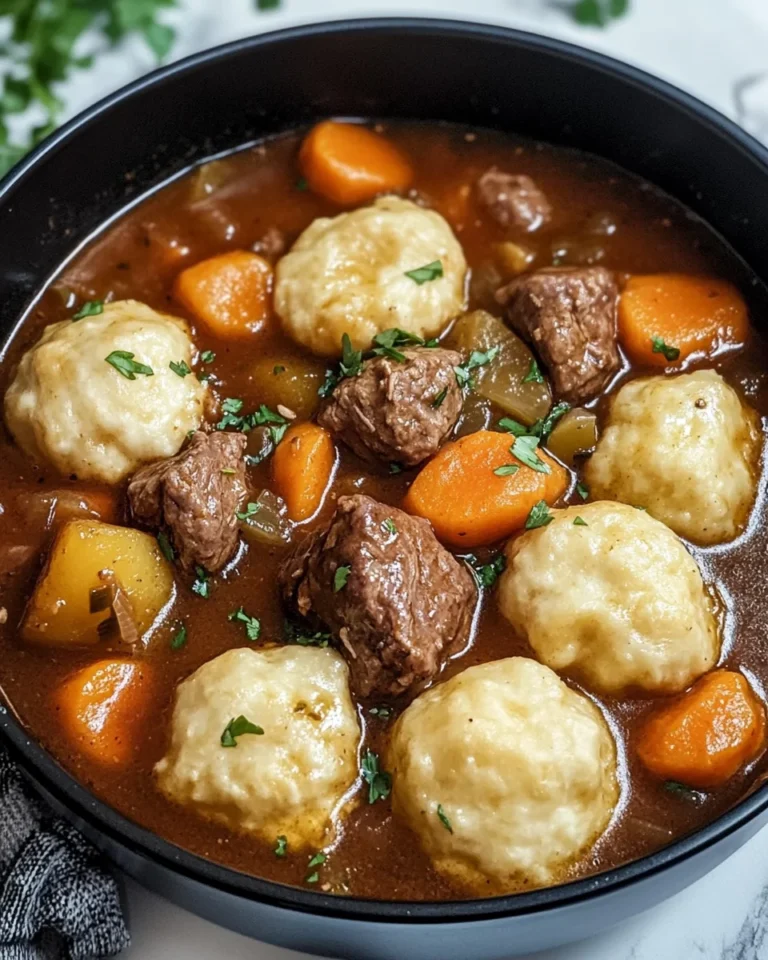 Tasty Beef Stew and Dumplings