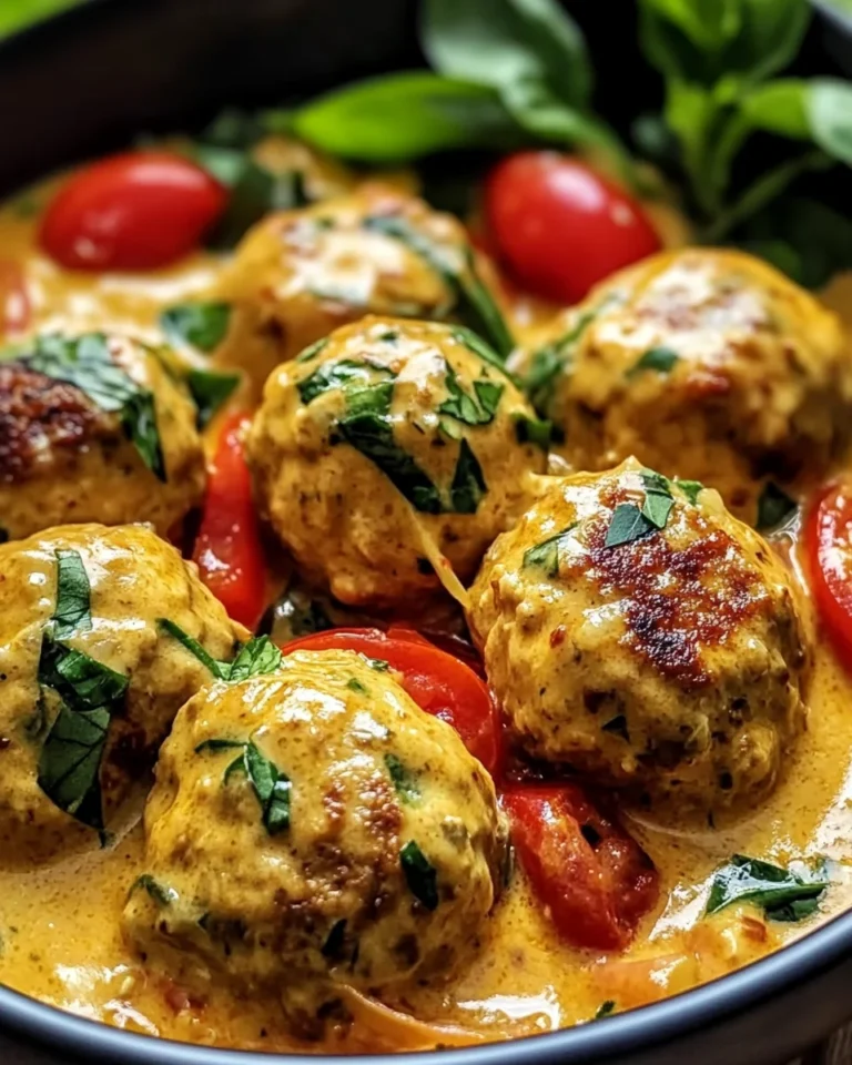 Thai Chicken Meatballs in Coconut Curry
