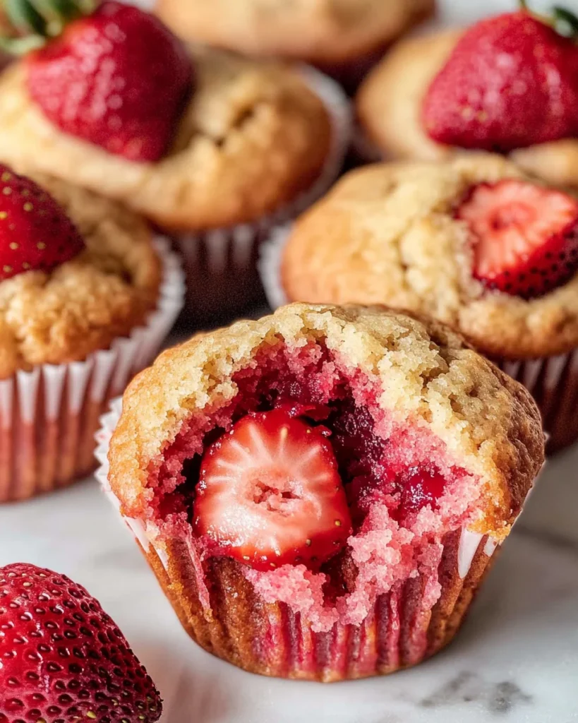 Vegan Double Strawberry Muffins