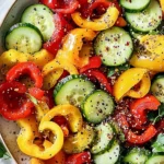Viral TikTok Cucumber & Bell Pepper Salad