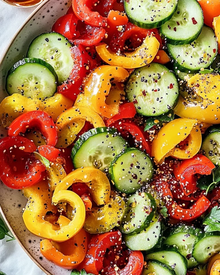 Viral TikTok Cucumber & Bell Pepper Salad