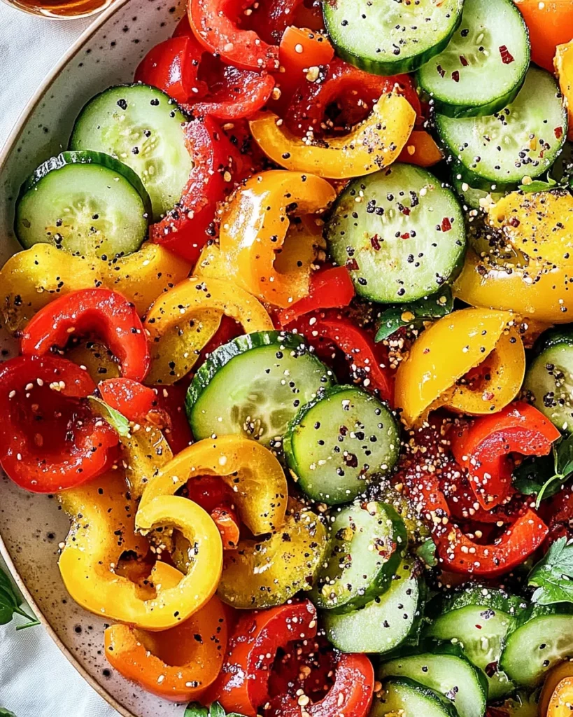 Viral TikTok Cucumber & Bell Pepper Salad