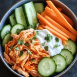 healthy buffalo chicken snack bowl (high protein)