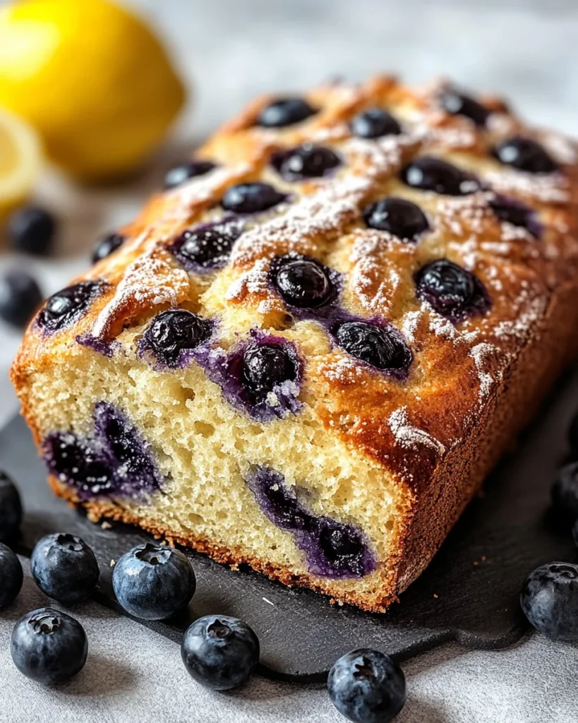 lemon blueberry sourdough breakfast loaf