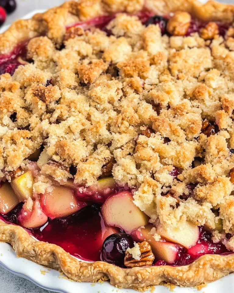 Apple Cranberry Pie With Walnuts and Crumb Topping