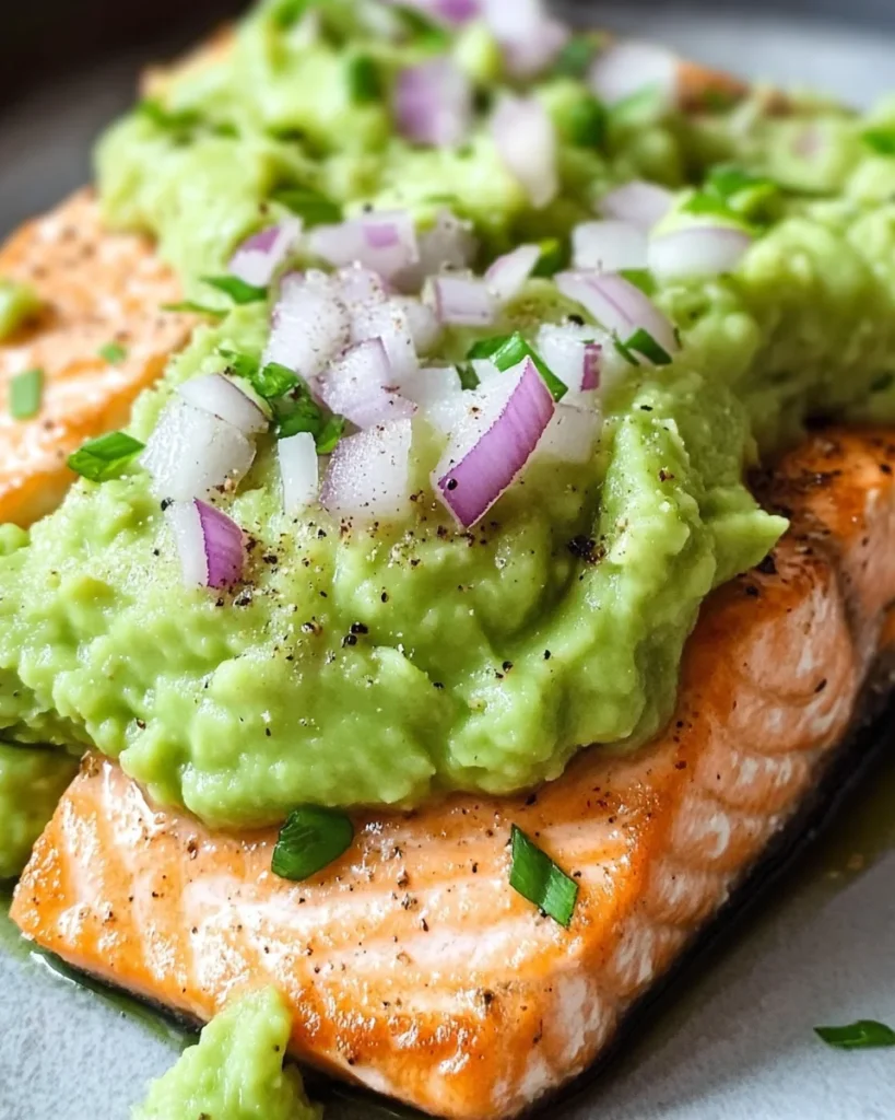 Baked Salmon with Avocado Mash