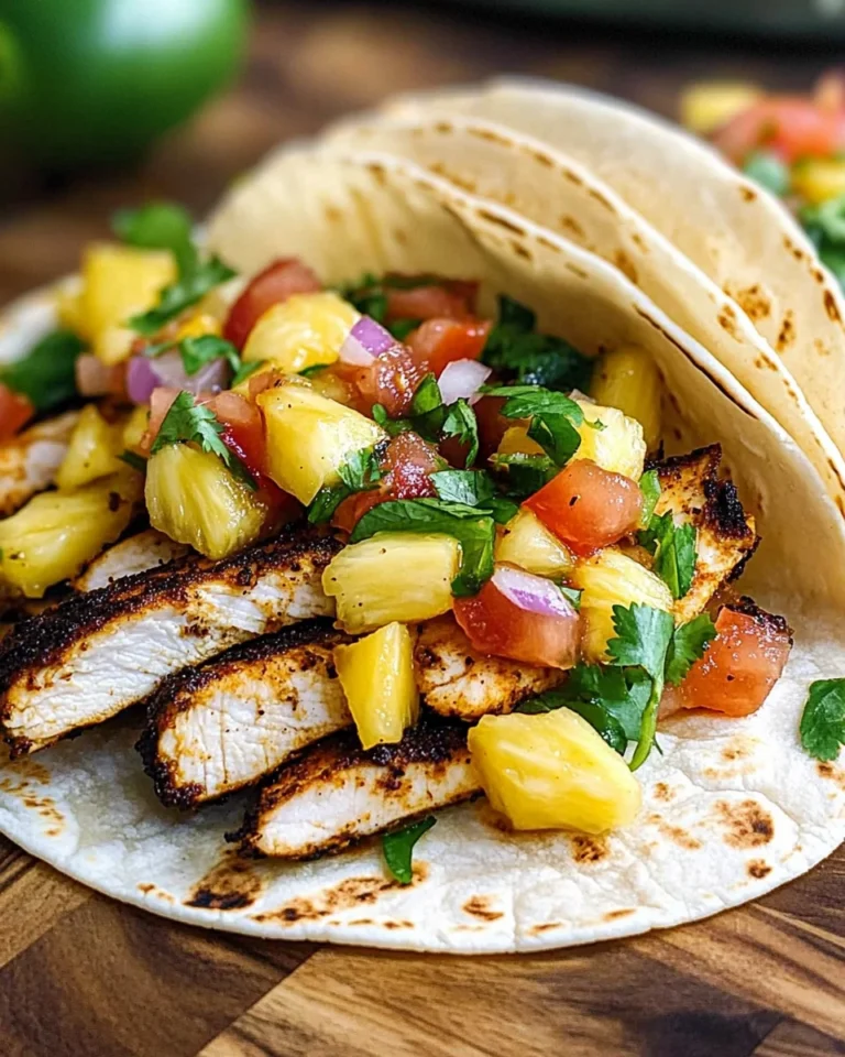 Blackened Chicken Tacos with Pineapple Salsa