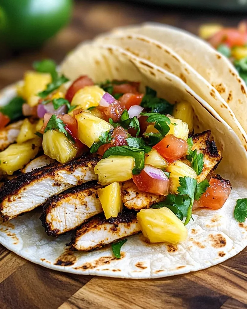 Blackened Chicken Tacos with Pineapple Salsa