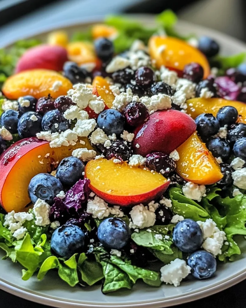 Blueberry Peach Feta Salad