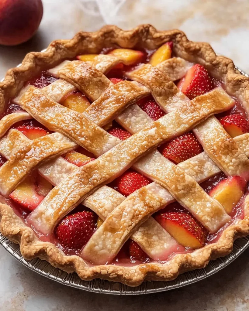 Brown Butter Strawberry Peach Pie
