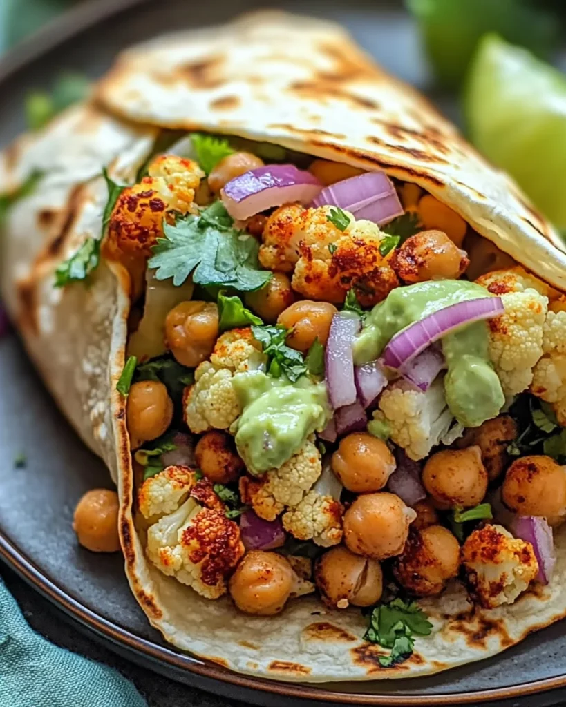 Chili Lime Chickpea Cauliflower Wrap Recipe