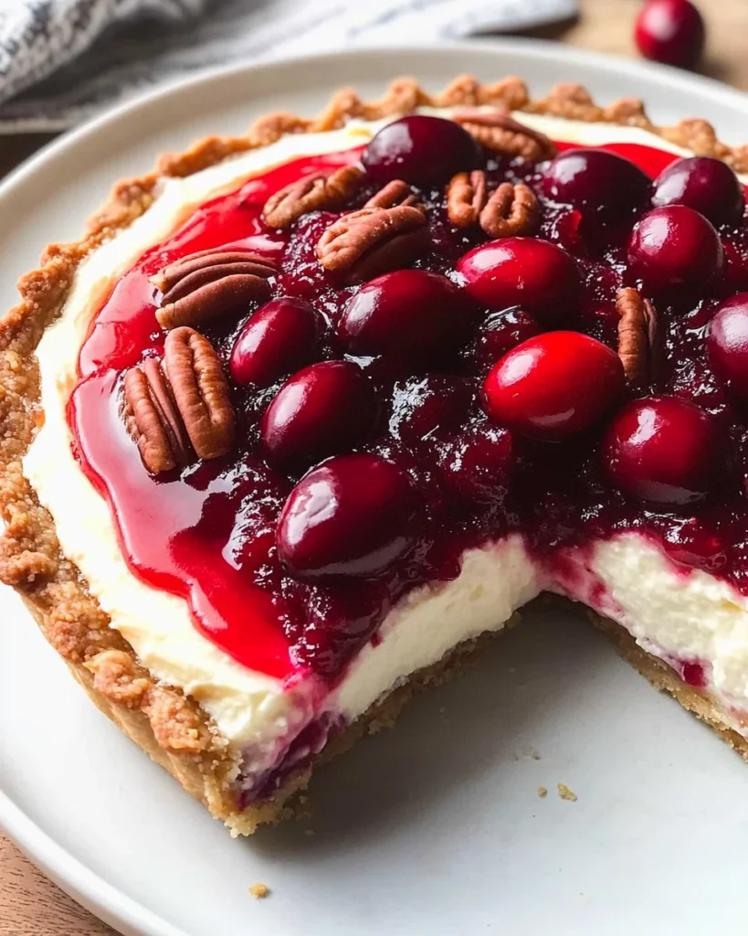 Cranberry Mascarpone Tart with Pecan Crust
