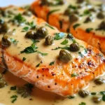 Creamy Salmon Piccata with Lemon and Capers