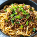 Easy Mongolian Ground Beef Noodles Recipe