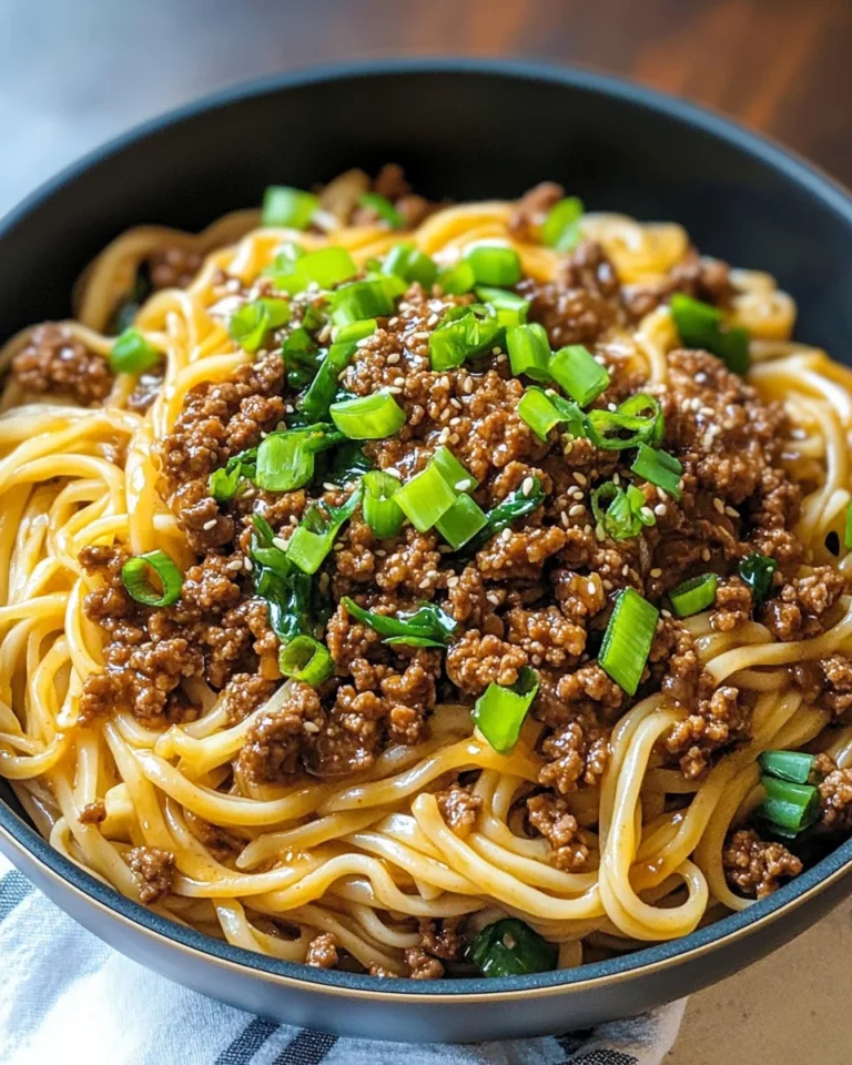 Easy Mongolian Ground Beef Noodles Recipe