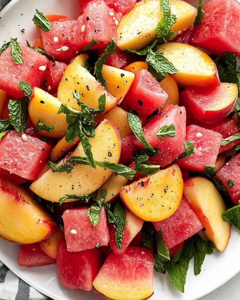 Easy Summer Peach Watermelon Salad