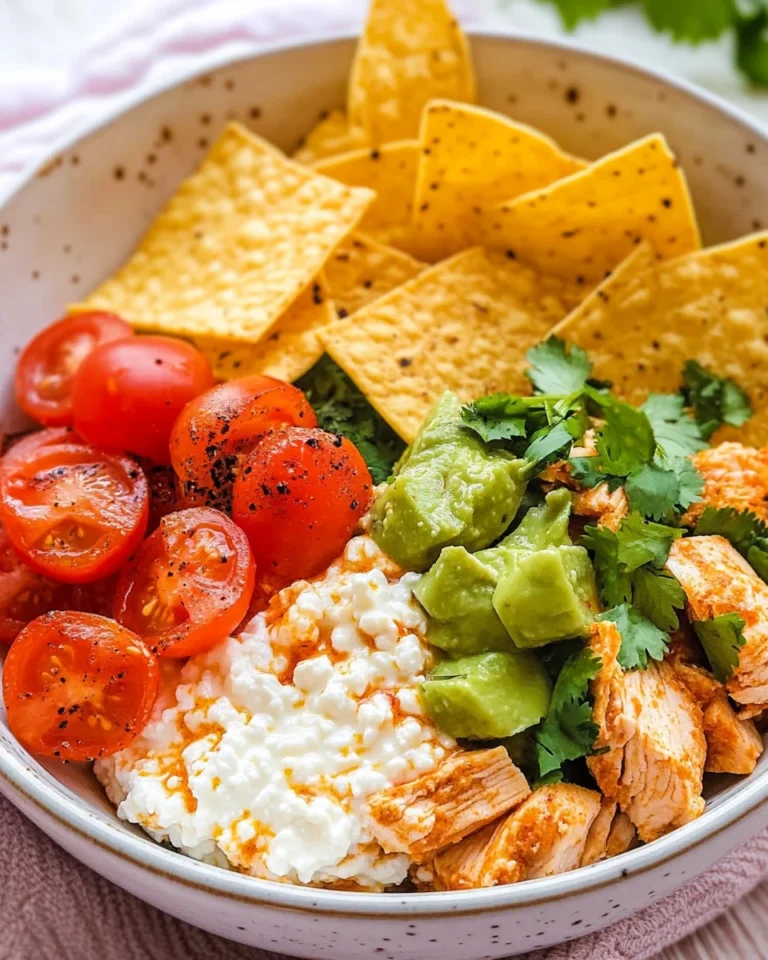 High Protein Cottage Cheese Chicken Taco Bowl