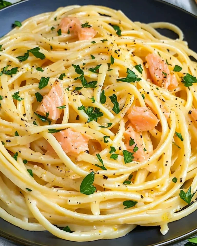 Lemon Butter Salmon Pasta