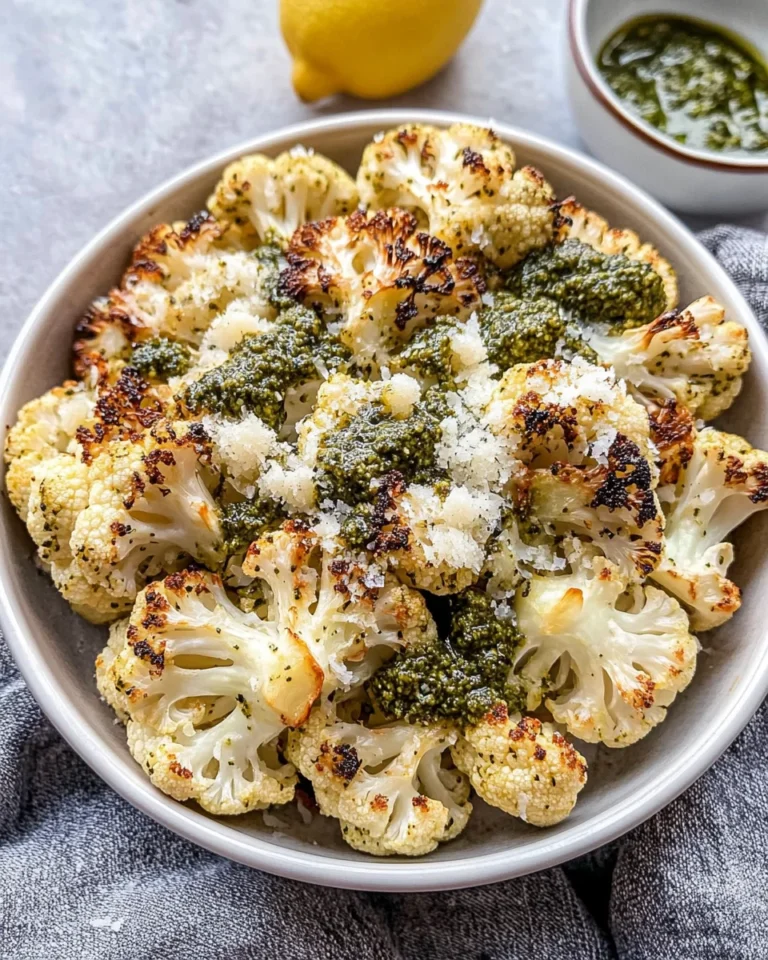 Parmesan Pesto Roasted Cauliflower