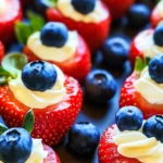 Red, White, and Blue Cheesecake Strawberries