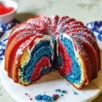 Red, White, and Blue Marble Cake