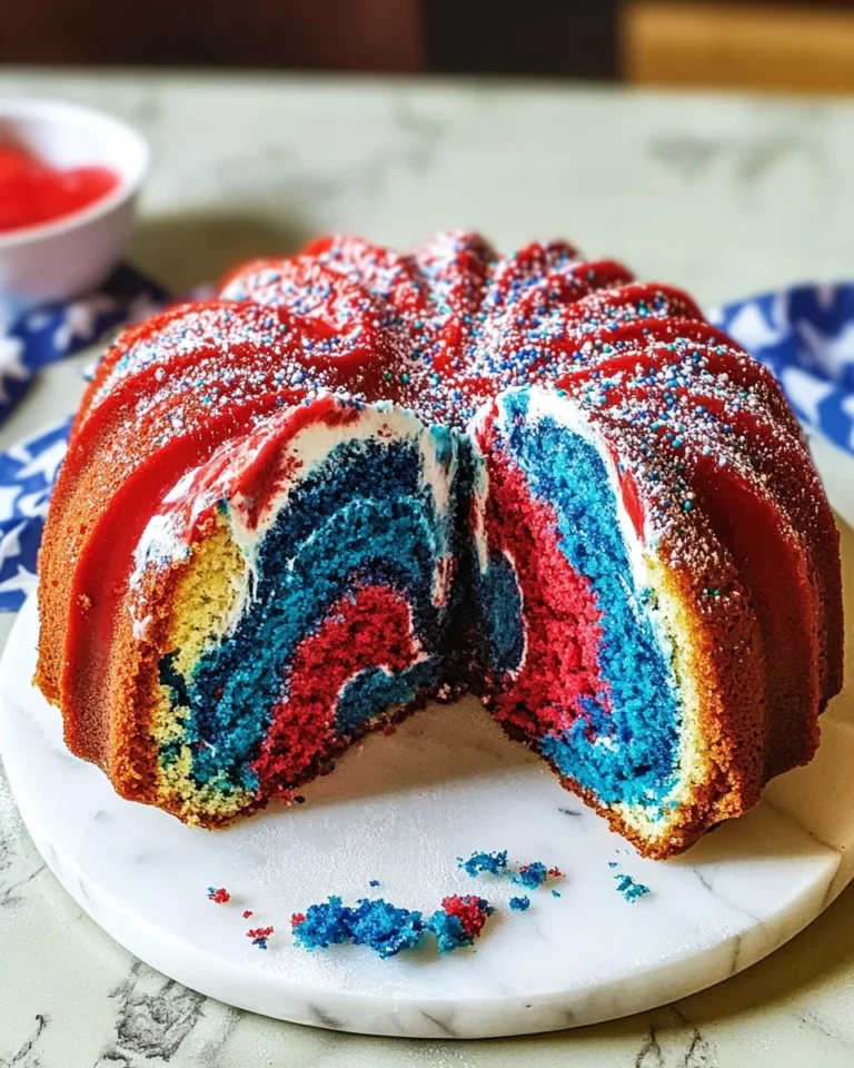 Red, White, and Blue Marble Cake