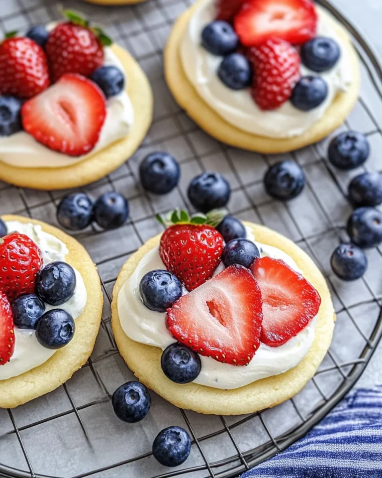 Red White and Blue Mini Fruit Pizzas
