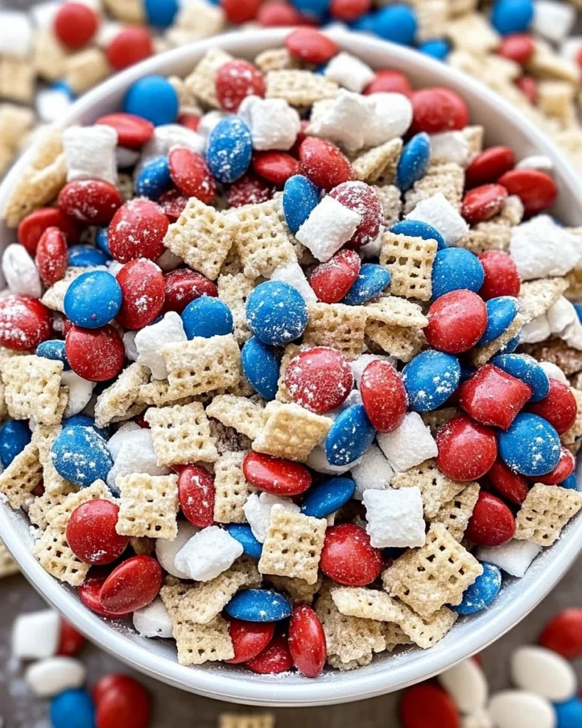 Red, White, and Blue Muddy Buddies