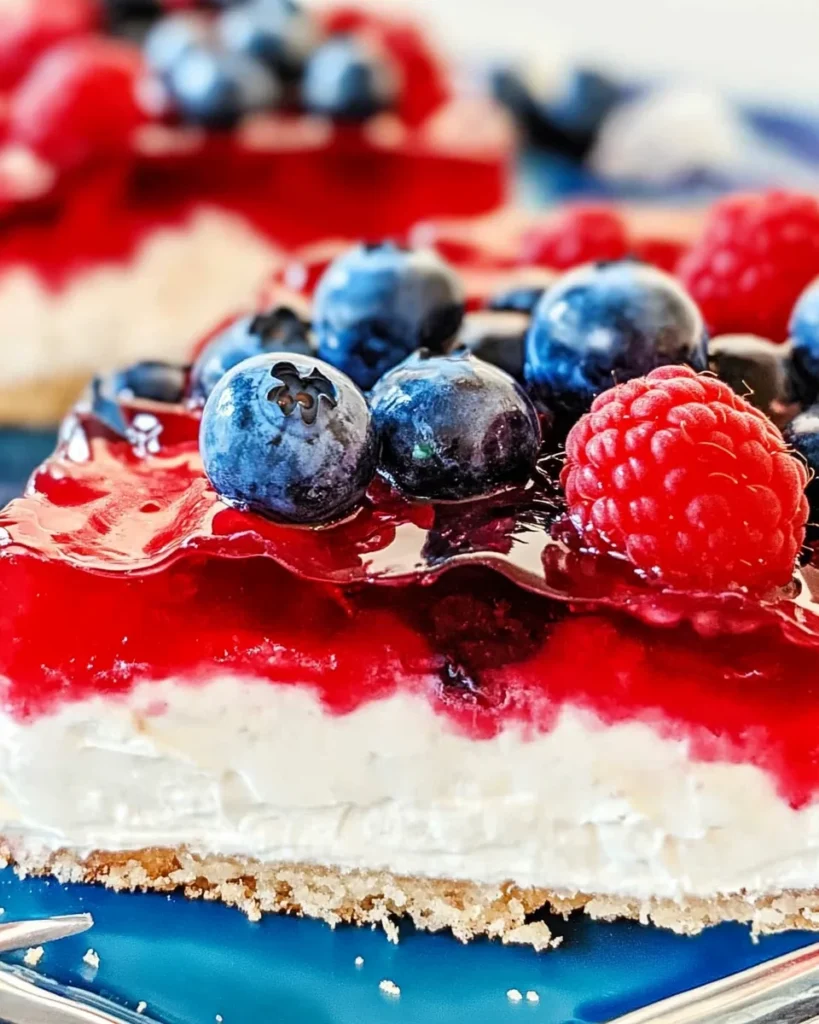 Red White and Blue Pretzel Salad
