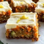 Spiced Ginger Carrot and Zucchini Bars with Lemon Cream Cheese Frosting